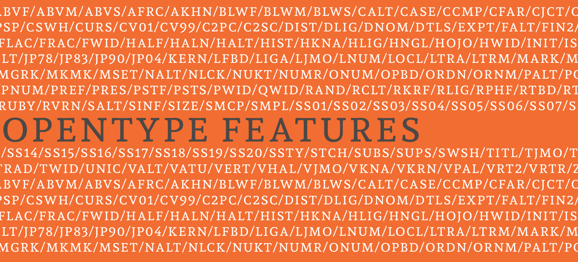 Andada OpenType features