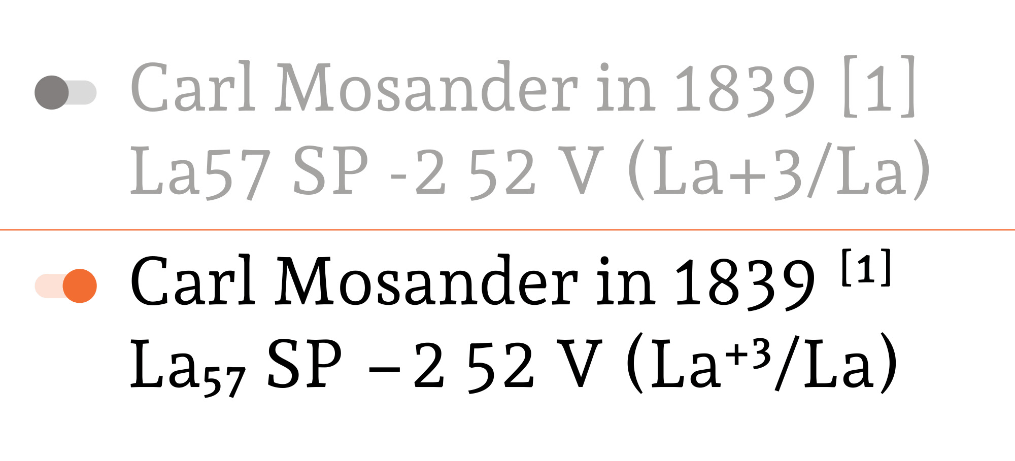 OpenType features Superscript Subscript Scientific Inferiors
