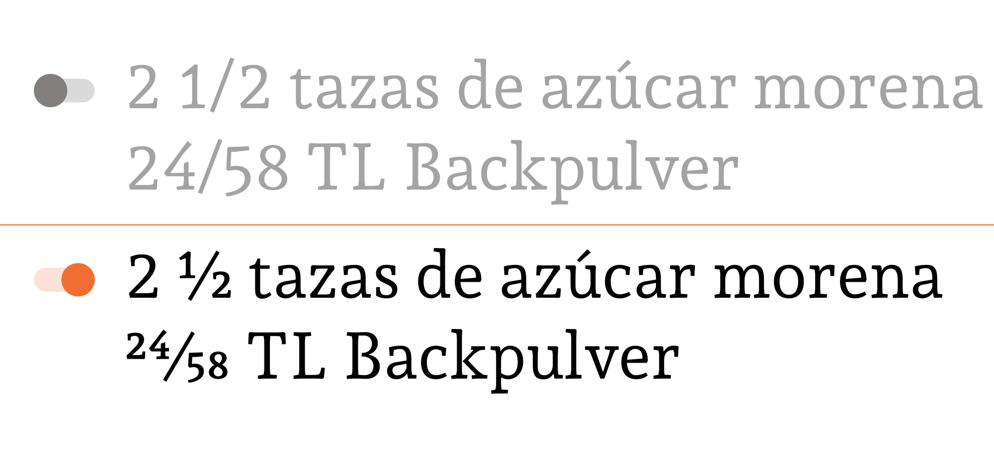 OpenType features Superscript Subscript Scientific Inferiors