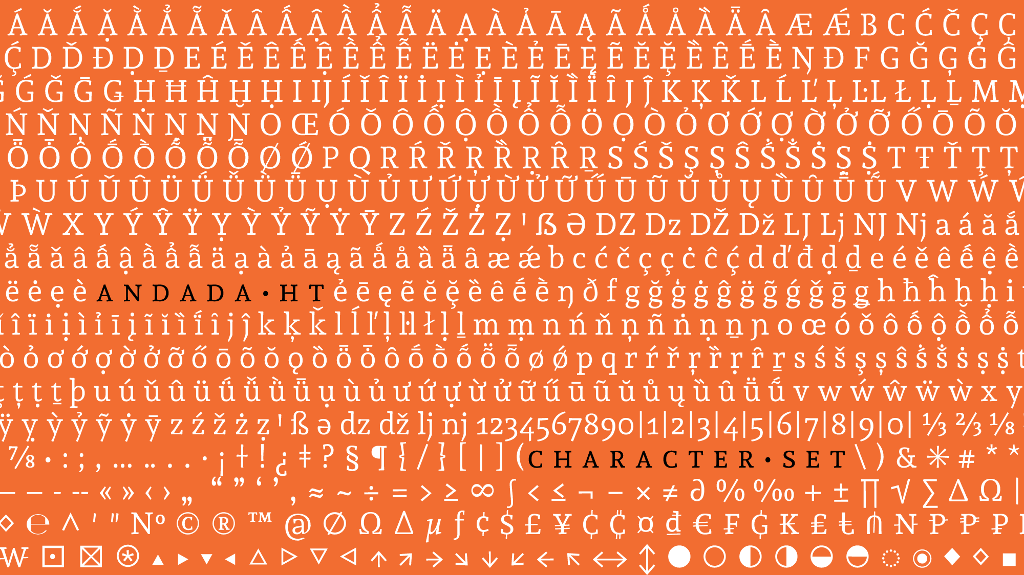 Andada Character set